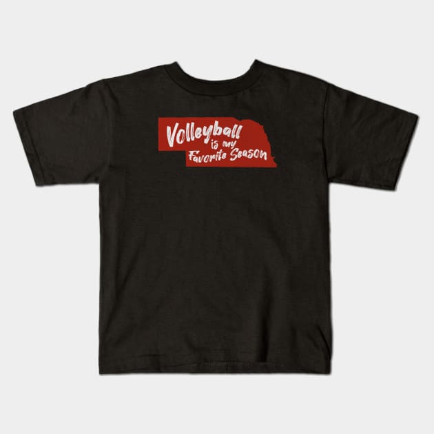 Nebraska Volleyball is My Favorite Season Kids T-Shirt by Commykaze